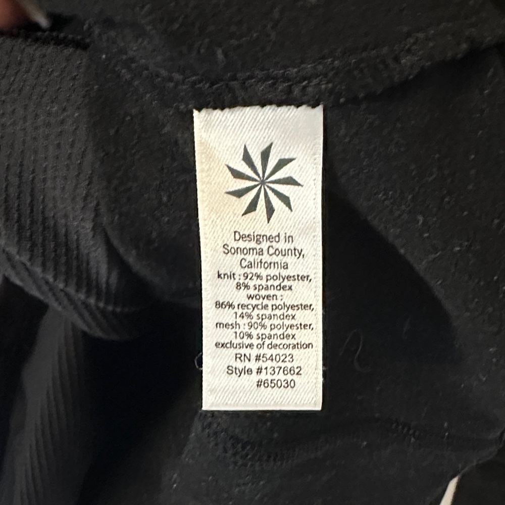 Athleta Black Zip High-Collar Pullover Running Yoga Workout - Picture 6 of 7